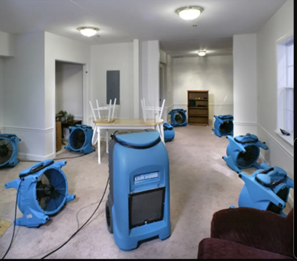 Air movers and dehumidifier setup for Water Extraction & Removal in West Richland
